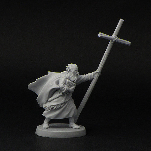 28mm St. Brendan with cross - zum Schließ en ins Bild klicken