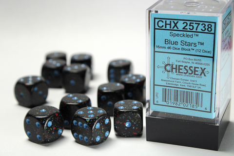 Speckled® 16mm d6 Blue Stars™ Dice Block™ (12 dice) - zum Schließ en ins Bild klicken