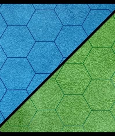 Battlemat™ 1” Reversible Blue-Green Hexes (23?” x 26” Pl - zum Schließ en ins Bild klicken