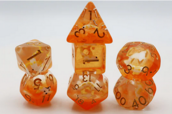 Golden Koi Fish RPG Dice Set (7)
