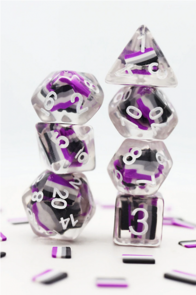 Asexual Flag RPG Dice Set (7)