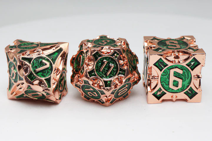 Jungle Arrow Metal RPG Dice Set (7) - zum Schließ en ins Bild klicken