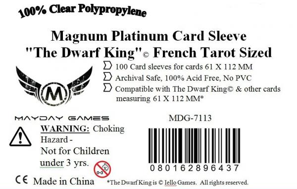 Magnum Platinum Card Sleeve 635x113mm Dwarf King French Tarot Si - zum Schließ en ins Bild klicken