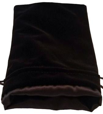 Black Velvet Dice Bag with Black Satin Lining 6x8 - zum Schließ en ins Bild klicken