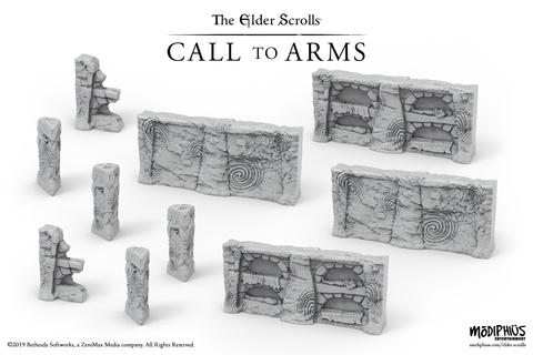 The Elder Scrolls Call to Arms Nord Tomb Walls Terrain Set - zum Schließ en ins Bild klicken