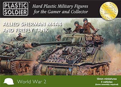 15mm WWII American Easy Assembly Sherman M4A4 and Firefly Tank - zum Schließ en ins Bild klicken