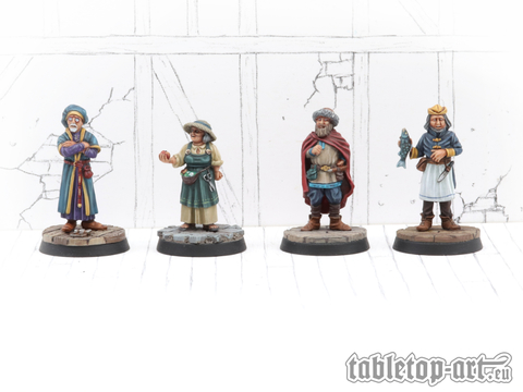Townsfolk Miniatures - Merchants Set 2 (4) - zum Schließ en ins Bild klicken
