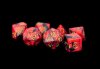 16mm Acrylic Dice Set Red/Black with Gold Numbers
