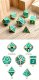 Metal & Enamel Dice Set (7) Teal & Gold