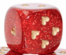 Heart 16mm Glitter Ruby Red/Gold Pips D6 (MOQ2)