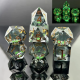 Sharp Edge Glow in the Dark Liquid Core Dice Set (7) Green Mist