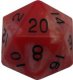 Resin Dice 35mm MegaAcrylic D20 -Combo Attack Red White w Black