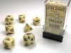 Opaque Polyhedral Ivory/black 7-Die Set