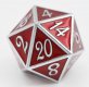 D20 Silver with Ruby 35mm Extra Large
