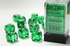 Translucent 16mm d6 Green/white Dice Block™ (12 dice)