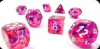 Lab Dice 6 Borealis Polyhedral Blood Orange/white Luminary 7-Die