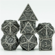 Steampunk Silver RPG Metal Dice Set (7) Reprint