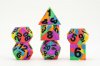 16mm Pride Sharp Edge Silicone Rubber Poly Dice Set Rainbow Flag