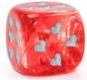 Heart 16mm Nebula Red/Silver Pips Luminary D6 (MOQ2)