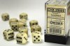 Opaque 16mm d6 Ivory/black Dice Block™ (12 dice)