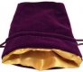 4in x 6in Purple Velvet Dice Bag with Gold Satin Lining