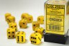 Dice Set Yellow/Black Opaque 16mm d6 (12)