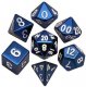 16mm Blue Painted Metal Polyhedral Dice Set