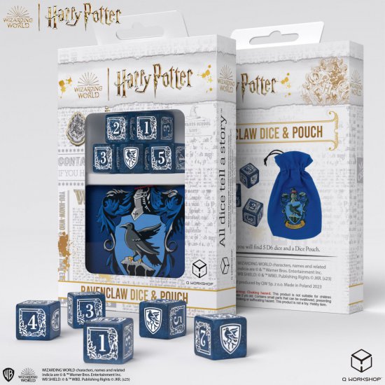 Harry Potter Ravenclaw 5D6 & Pouch - zum Schließ en ins Bild klicken