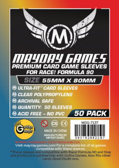 Sleeves: Premium Card Sleeves 55mm x 80mm (Race! Formula 90) (50 - zum Schließ en ins Bild klicken