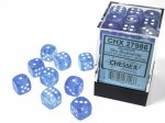 Borealis® 12mm d6 Sky Blue/white Luminary™ Dice Block™ (36