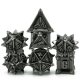 Silver Flail Metal RPG Dice Set (7)