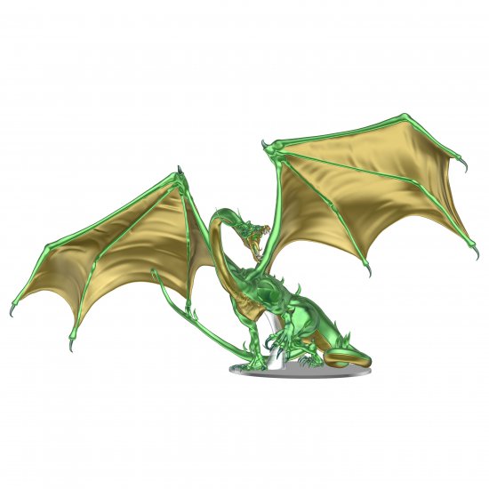 D&D Fantasy Miniatures Icons of the Realms Adult Emerald Dragon - zum Schließ en ins Bild klicken