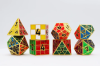 Puzzle Cube Gold Metal Dice Set (8)