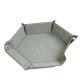 Leatherette & Velvet Dice Tray Silver Hex