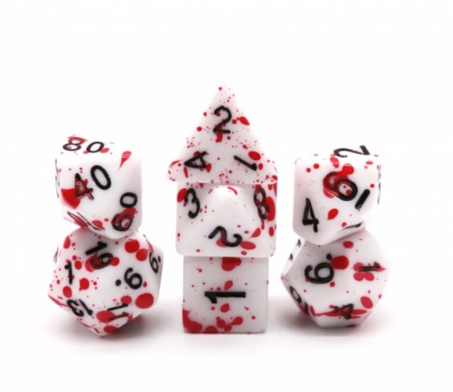 Blood Splatter RPG Dice Set (7) Reprint - zum Schließ en ins Bild klicken