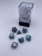 Gemini Mini-Polyhedral Steel-Teal/white 7-Die Set
