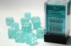 Frosted™ 16mm d6 Teal/white Dice Block™ (12 dice)
