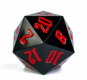 55mm Titan D20 Sharp Edge Opaque Black and Red Reprint