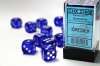 Dice Sets Blue/White Translucent 16mm d6 (12)
