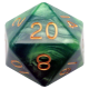 35mm Mega Acrylic D20 Combo Attack Green/Light Green with Gold N