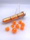 Translucent Polyhedral Neon Orange/white 7-Die Set (with bonus d