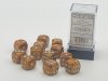Glitter 16mm d6 Gold/silver Dice Block™ (12 dice)