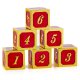 D6 Metal & Enamel Dice Set (12) Red & Gold