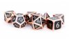 16mm Metal Polyhedral Dice Set: Antique Copper with Black Enamel