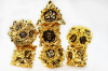 Metal RPG Dice Set Floral Starburst Blackout Viola (7)