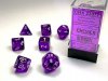 Translucent Polyhedral Purple/white 7-Die Set