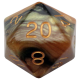 35mm Mega Acrylic D20 Combo Attack Black/Yellow with Gold Number