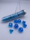 Translucent Polyhedral Tropical Blue/white 7-Die Set (with bonus