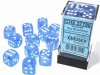 Borealis 16mm d6 Sky Blue/white LuminaryDice Block (12 dice)