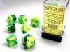 Gemini® Polyhedral Green-Yellow/silver 7-Die Set